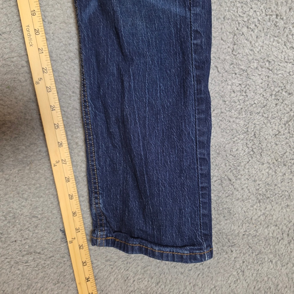 Levis 505 Jeans Mens 33x32 Regular Fit Dark Wash Blue Straight Leg Office - Picture 6 of 8